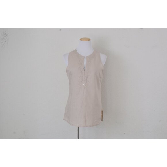 Vintage Linen/Cotton‎ Embroidered Tunic Blouse - Picture 2 of 10